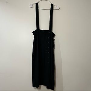 Overall black skirt with buttons- size large